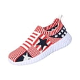thumbnail image 3 of Patriotic Sneakers for Women Knit American Flag Sneakers Slip on Red White and Blue Fourth of July Shoes Star Stripe Summer Comfy Soft Sport Patriotic Shoes Breathable Outdoor,Red 36(US-5.5), 3 of 3
