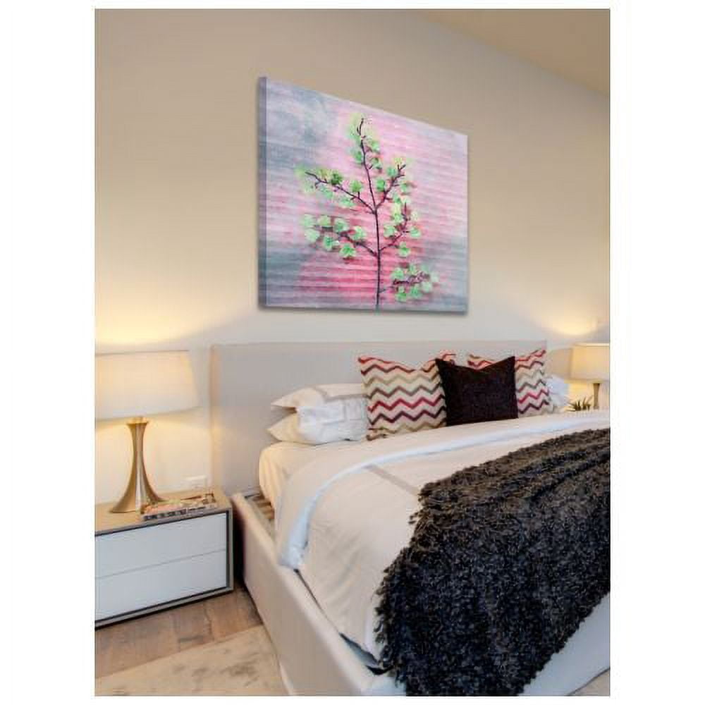 "Pink and Green" Painting Print on Wrapped Canvas
