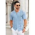 thumbnail image 5 of COOFANDY Mens Knit Button Down Shirt Casual Short Sleeve Button Up Shirts Polo Golf Beachwear Textured Shirts Spring Summer Cuban Clothes, 5 of 9