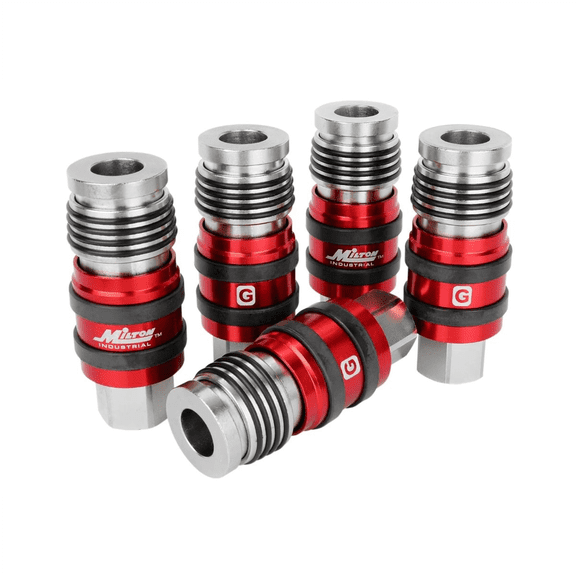 Milton Industries 1/2-inch Safety Exhaust Coupler, 1/2-inch FNPT-5PK