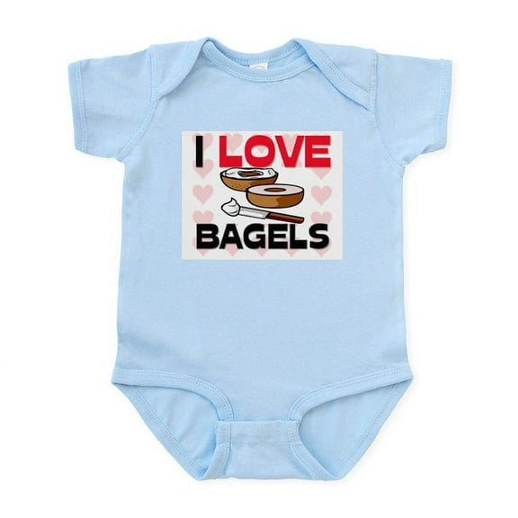CafePress - I Love Bagels Infant Bodysuit - Baby Light Bodysuit, Size Newborn - 24 Months