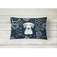 thumbnail image 2 of Caroline's Treasures BB5061PW1216 Blue Flowers Dalmatian Canvas Fabric Decorative Pillow , 12H x16W, multicolor, 2 of 3