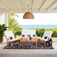thumbnail image 2 of SAFAVIEH Chaston Outdoor 4 Piece Conversational Set, Natural/Beige/Black & White, 2 of 10
