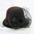 thumbnail image 2 of Dyfzdhu Women Autumn Winter Flowers Round Top Casual Fisherman Bucket Cap Small Bowler Hat, 2 of 3