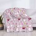 thumbnail image 3 of Honeii Easter Rabbit print throw blanket, crafted from cozy cotton flannel, offers versatile home decor as a bedding suitable for all seasons.-50"x40", 3 of 6