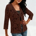 thumbnail image 5 of Xuyuer Women's Elegant Long Sleeve Lace Open Front Cardigan - Casual Lightweight Layering Piece for Summer Style, 5 of 8