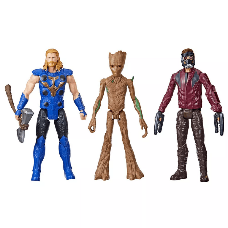 Marvel Avengers Titan Hero Series Thor Groot Star-Lord Action Figures - 3pk