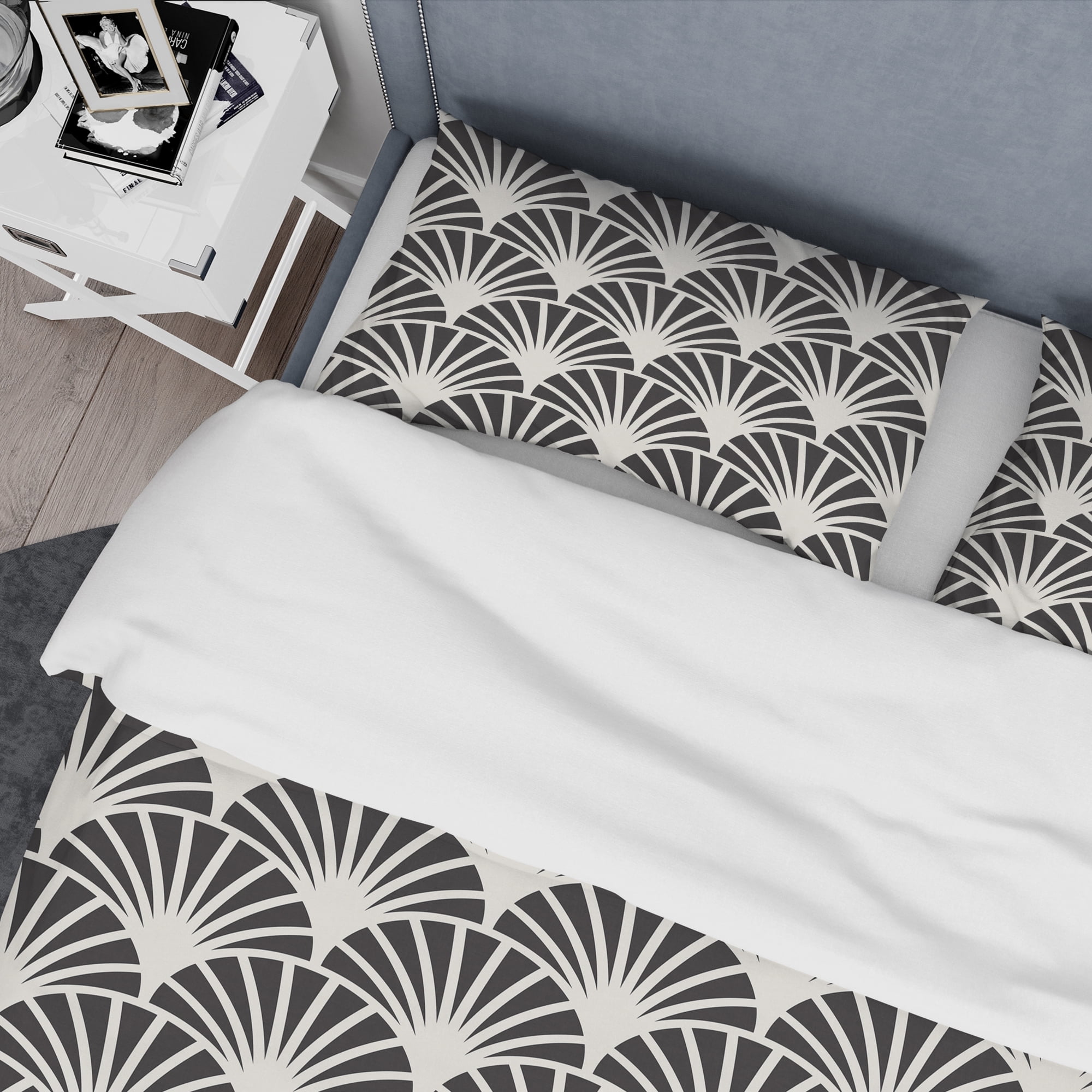 Designart 'Retro Art Deco Waves I' Mid-Century Modern Duvet Cover Set