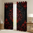 thumbnail image 2 of Manfei Victorian Damask Curtains and Drapes (52x63), Vintage Baroque Floral Blackout Curtains for Bedroom, Black Red Window Drapes, Stylish Bedroom Decor, 2 of 6