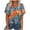 Orange-44, variant on perfectbot Short Sleeve Tops for Womens Breathable Dressy Blouses Summer Print V-Neck Shirts 2025 Fashion ,S-3XL
