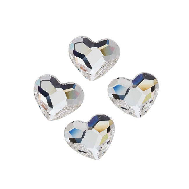 Swarovski Crystal, 2808 Heart Flatback Rhinestone 6mm, 6 Pieces