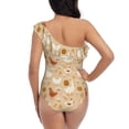 thumbnail image 5 of Gaeub Autumn and Thanksgiving Women's One Shoulder Ruffle Tummy Control Swimwear for Swimming Surfing Beach Party - X-Large, 5 of 8
