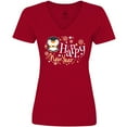 thumbnail image 3 of Inktastic Happy New Year with Cute Penguin Women's V-Neck T-Shirt, 3 of 5