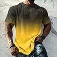 thumbnail image 2 of OIOLOYJM T-Shirts For Men Gradient Crew Neck Short Sleeve Summer Casual Tees Tops Loose Fit Breathable Basic Athletic T Shirt Yellow XL, 2 of 5