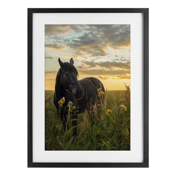 Stupell Industries Farmhouse Standing In Field Of Flowers Black Framed Print Under Glass, 14 x 20, by Creative Studio