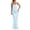 Sky Blue, variant on Iyufng Evening Gown for Women Spaghetti Straps Pleated Bodycon Maxi Dresses