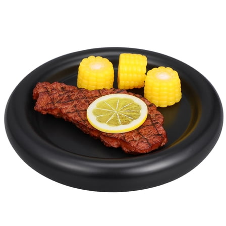 MLINS  Thickened Fruit Plate Dinner Plates Ceramic Tableware Dining Black