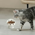 thumbnail image 3 of Elevated Ceramic Cat Bowl - Whisker Fatigue Friendly Cute Design for Food and Water for Indoor Use Dishwasher Comfortable for Your Feline, 3 of 4