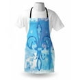 thumbnail image 3 of Fleur De Lis Apron Illustration of Lily Flower Like Frozen Heredic Nobility Emblem Queenly Style Print, Unisex Kitchen Bib Apron with Adjustable Neck for Cooking Baking Gardening, Blue, by Ambesonne, 3 of 3