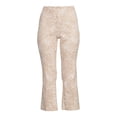 thumbnail image 5 of Time and Tru Women's Mid Rise 25" Inseam with Side Zip Closure Kick Flare Crop Pants, 5 of 5