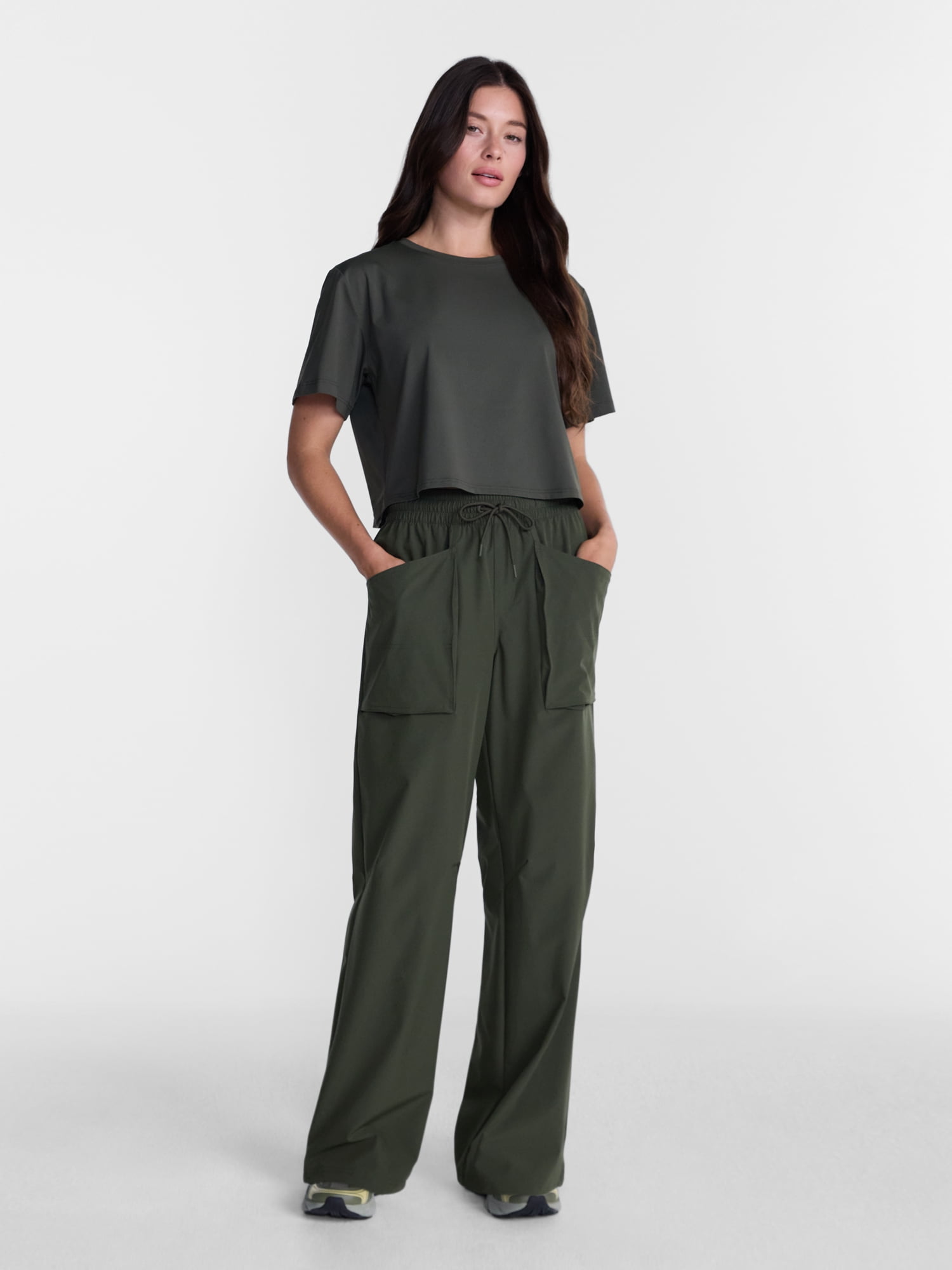 Avia Women's Exposed Pocket Ripstop Utility Pants, 30" Inseam, Sizes XS-XXXL