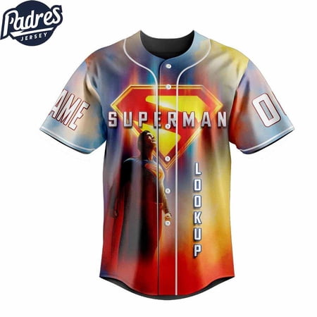 Superman Lookup Custom Baseball Jersey Heroic Comic