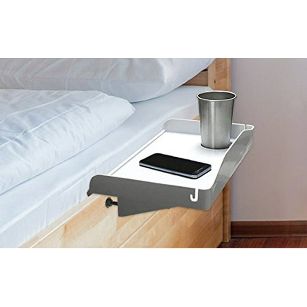 Modern Innovations 15 Inch Bedside Caddy Tray with Cup Holder & Cable
