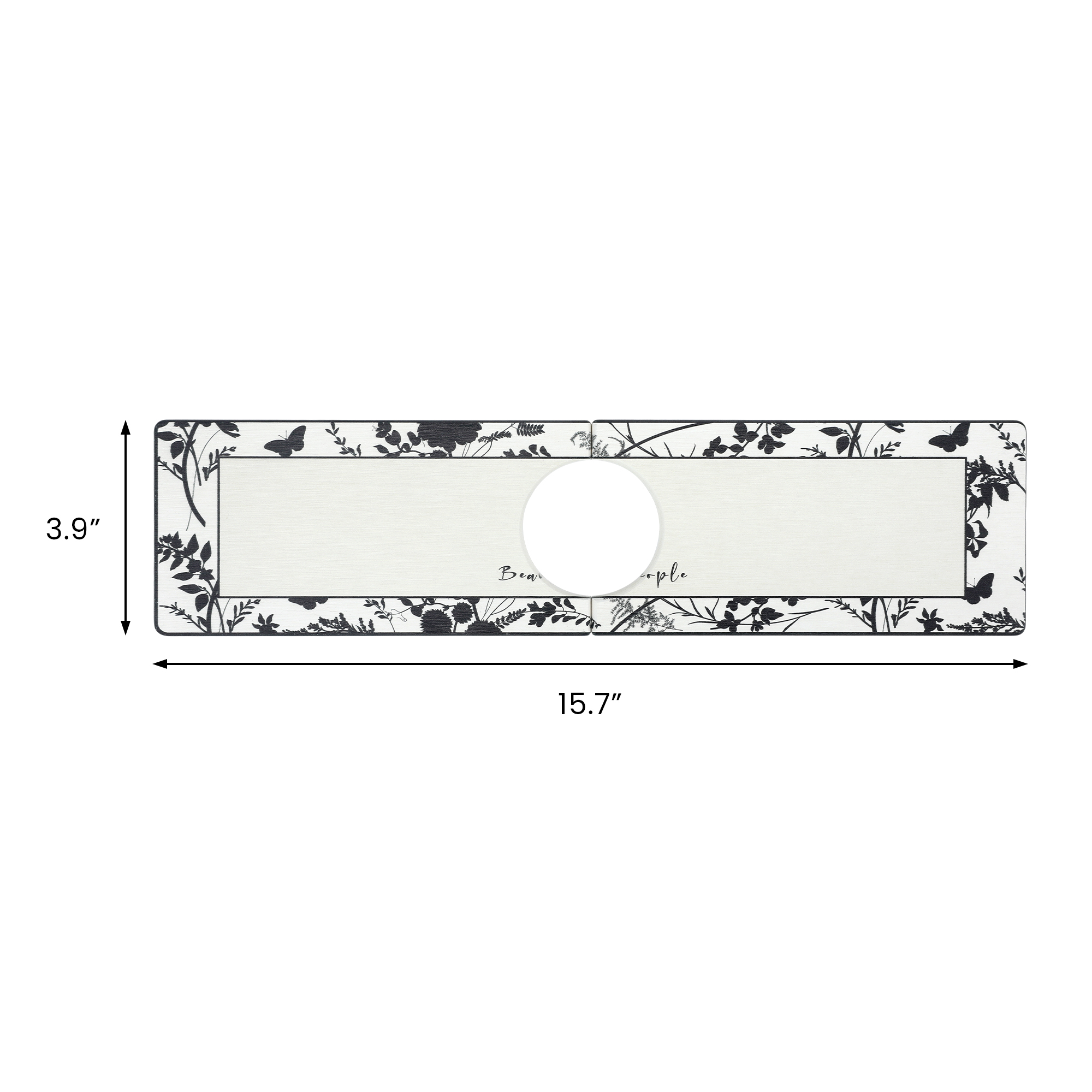 Unique Bargains Faucet Mat Versatile Kitchen Sink Mat for Home Black/White 15.7*3.9 in