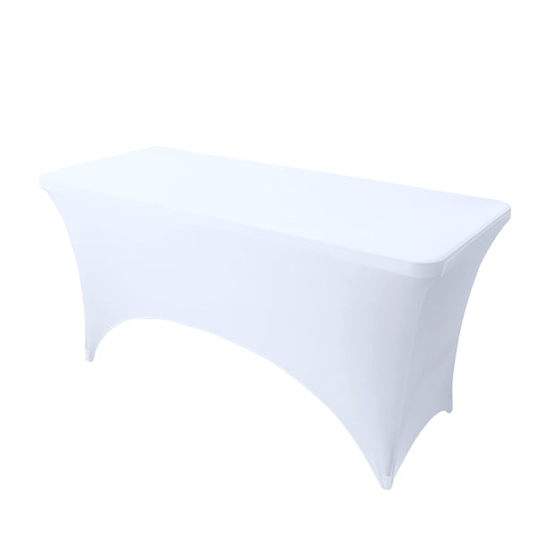 Mantel de spandex REGALWOVEN 1 paquete, cubre mesa para mesa de 4 pies, blanco 8FT