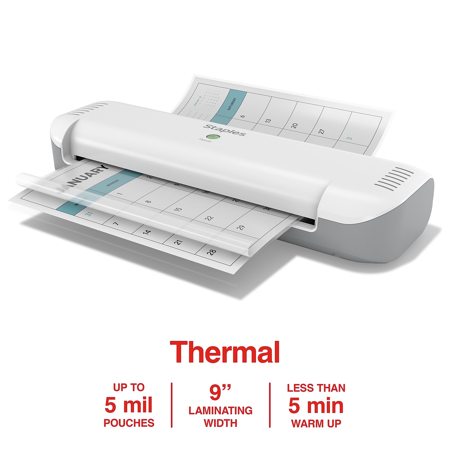 Staples Thermal Laminator 9" Width White/Gray (OL141)