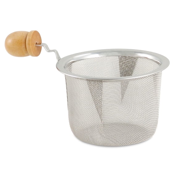 Stainless Steel Mesh Strainer with Wooden Handle - 3in Diameter