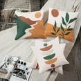 thumbnail image 5 of Boho Set of 4 Throw Pillow Covers Mid Century Bohemian Geometric Abstract Modern Decorative Pillow Cases Home Decor Standard Square 18x18 Inches Pillowcases, 5 of 6