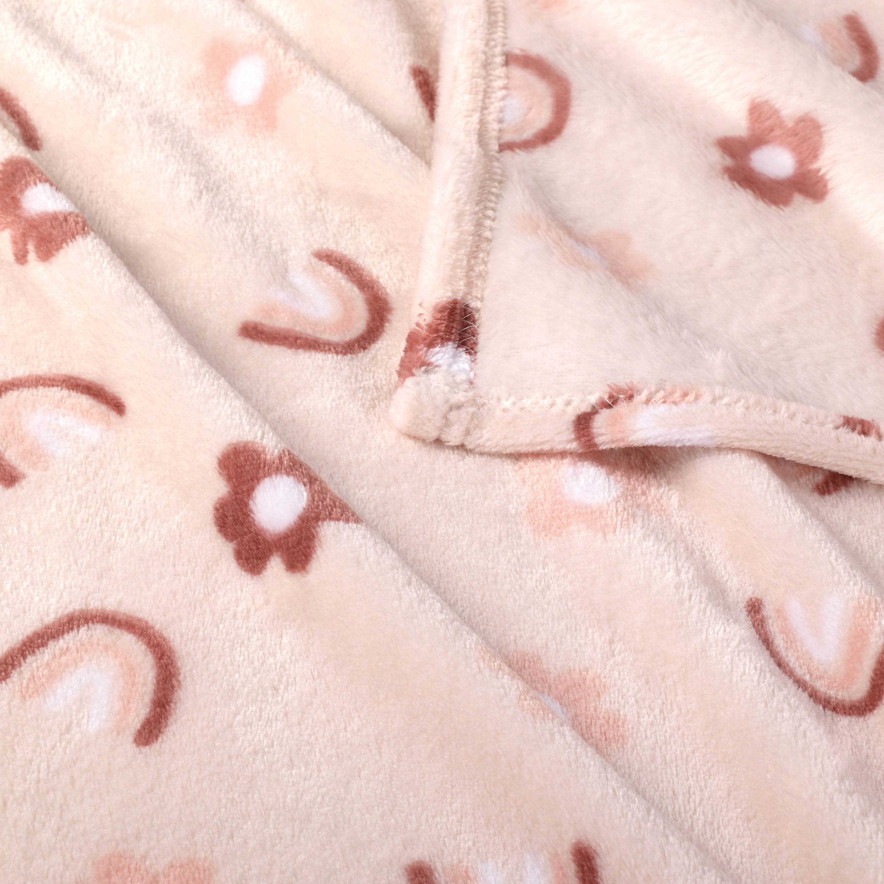 Couverture bébé George Baby en flanelle arc-en-ciel rose poudré 76 x 91 cm