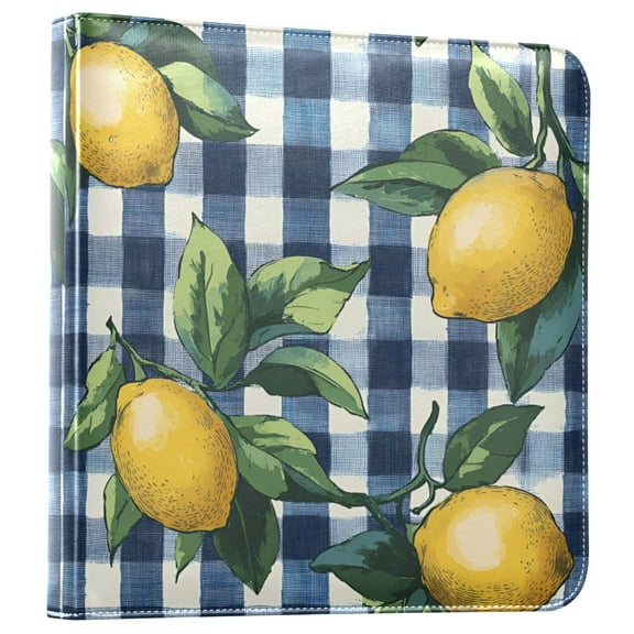 FORMRS 3 Ring Photo Album 4"x6" Self Adhesive Large Capacity PU Leather Cover, Cartoon Beige Lemon