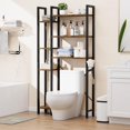thumbnail image 2 of Over The Toilet Storage with 7-Tier Bathroom Organizer Shelf, Freestanding Space Saver with Hooks & Adjustable Feet, Storage Rack for Bathroom, Restroom, Laundry, Vintage, 2 of 8