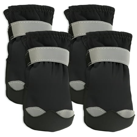 TELOLY 4Pcs Dog Shoes Waterproof Dog Boots Active Movement Dog Shoes Large Size Dogs Black 1in