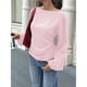 thumbnail image 5 of Camisas de Larga para Mujer, Tops Cortos de Otoño, Cuello , Mangas Acampanadas, Acanalados, con Cordones, Ropa Y2K Rosa L, 5 of 8