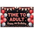 thumbnail image 3 of Glitter Lettering Happy Birthday Banner Balloon Design Celebration Banner Party Backdrop Decoration for 18th Birthday Adult Party Indoor Event, 3 of 8