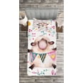 thumbnail image 3 of Ambesonne Floral Quilted Bedspread Set 2 Pcs, Watercolor Cartoon Sheep, Twin Size, Multicolor, 3 of 3