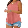 thumbnail image 3 of Posijego Plus Szie Tank Tops for Women V Neck Undershirts Loose Causal Summer Sleeveless Basic Tees Tunic Tops for Women, 3 of 8