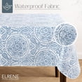 thumbnail image 2 of Savannah Boho Paisley Water- and Stain-Resistant Vinyl Tablecloth with Flannel Backing, Inches, Rectangle, Blue, 2 of 7