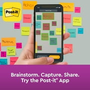 Post-it Recycled Super Sticky Notes, 3 in x 3 in, Wanderlust Pastels , 6 Pads