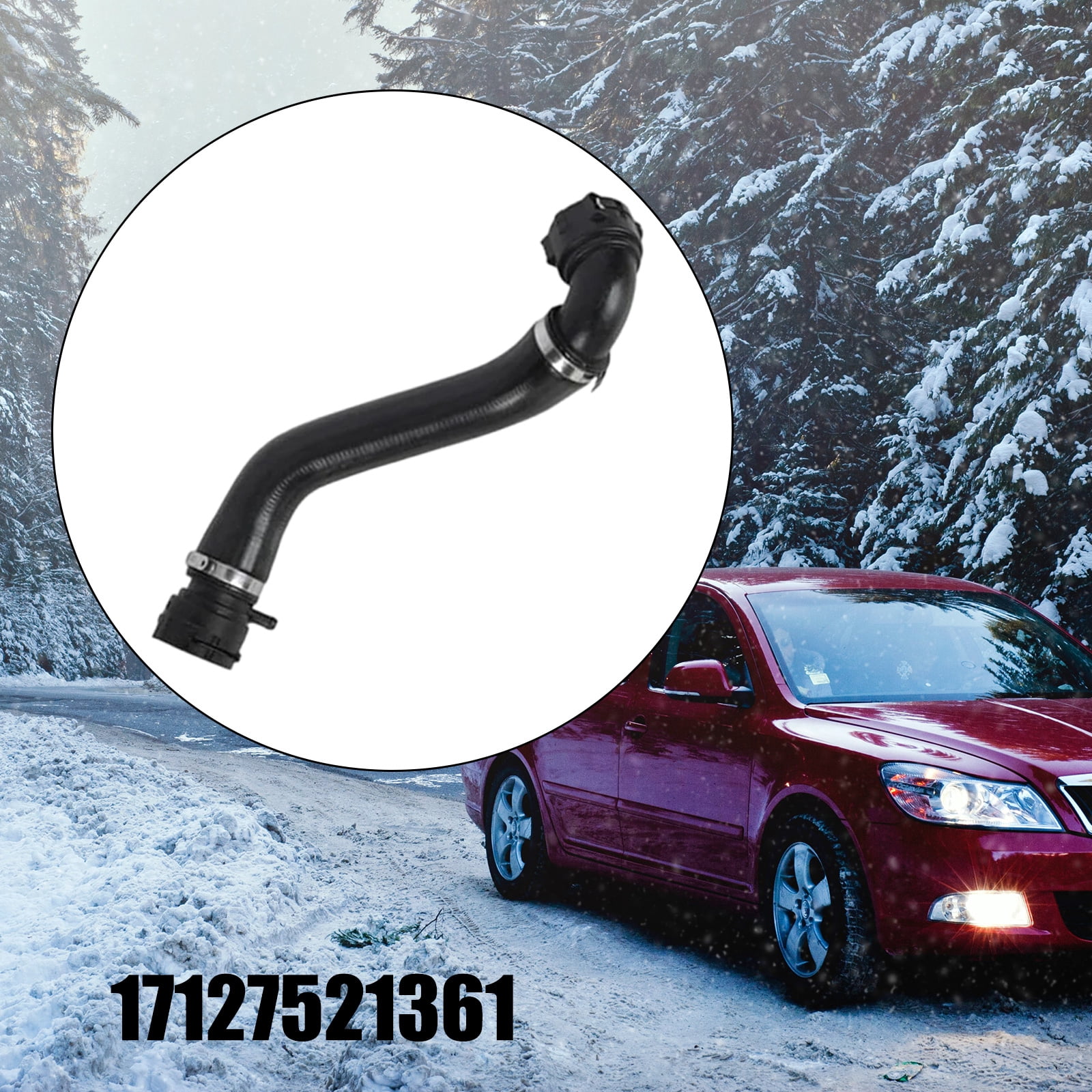 BIBABLYKE Water Radiator Coolant Upper Hose for E81 E87 17127521361 Replacement Car Engine Cooling System Radiator Hose Pipe
