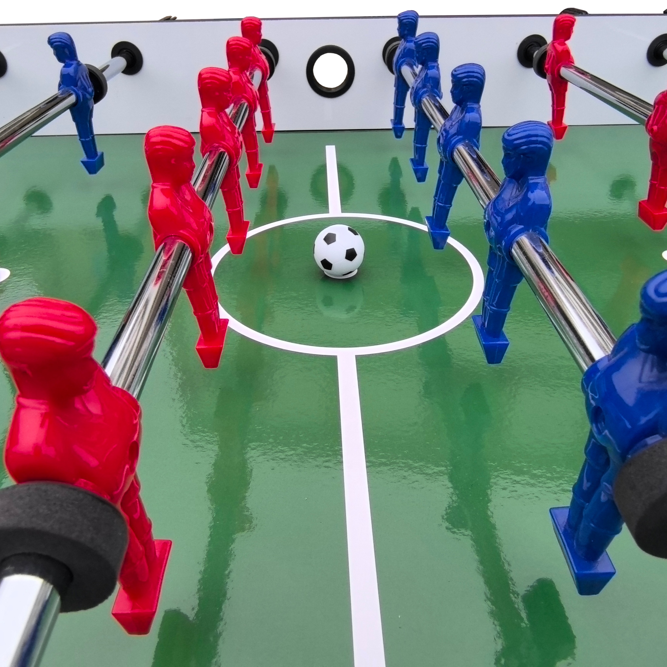 48" Soccer Table Game, SHINPT Foosball Table Adult Size for Family Gatherings, Foosball Table for Kids with 2 31mm Black/White Balls, Game Table for Game Room, Basement, Best Choice Product
