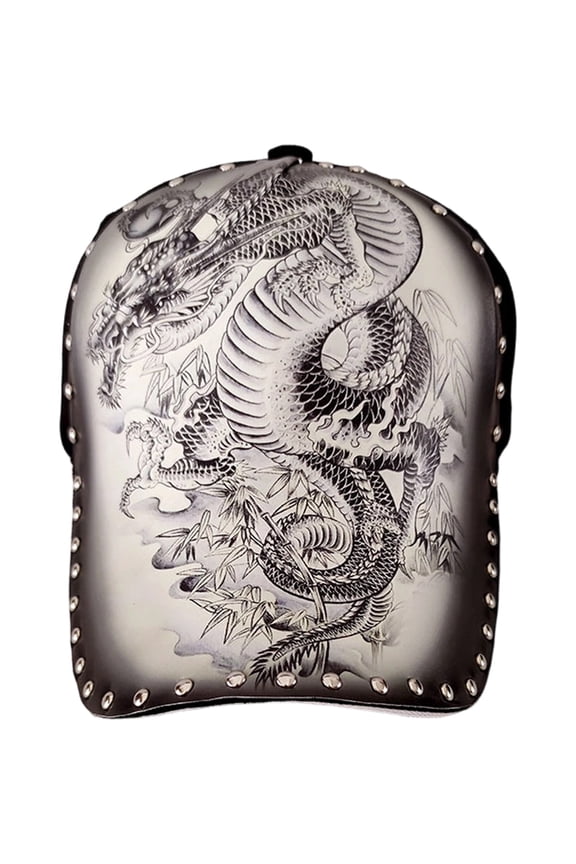 Unisex 3D Printing Chinese Dragon Baseball Caps Hip Hop Cap With Rivet Adjustable Sports Hat Sunshade Hat for Outdoor