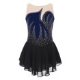 thumbnail image 6 of iiniim Kids Girls Sleeveless Ballet Gymnastics Leotard Glitter Rhinestone Skating Dance Dress Navy Blue 8, 6 of 7