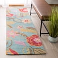 thumbnail image 3 of SAFAVIEH Blossom Mia Floral Flowers Wool Area Rug, Blue/Multi, 6' x 6' Square, 3 of 10
