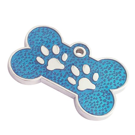 2PC Charm Bone Glitter Paw Dog Cat Tag Pendant Pet ID Collar - Walmart.com