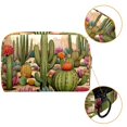 Aesthetic Cactus Flowers Seamless Pattern Women’s Cosmetic Bags, Large