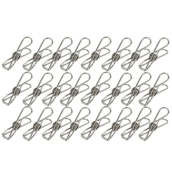 24 Pcs Stainless Steel Wire Clip, Multi-Function Clip, Utility Clip Pins Hanging Clip Office Fastener, Me